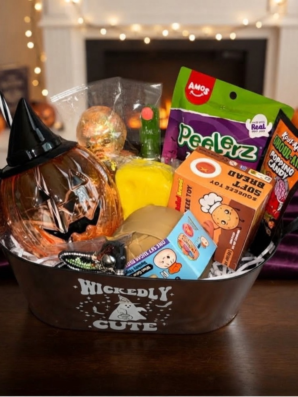 Wickedly Cute Halloween Treat Basket - Orange & Black